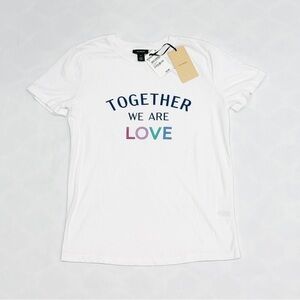 NWT Halogen Together We Are Love Graphic T-Shirt Valentines Pride LGBTQIA